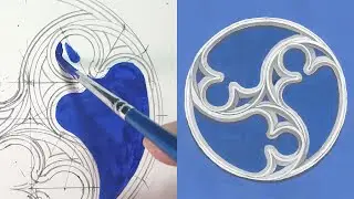Gothic tracery geometry illustration - Timelapse