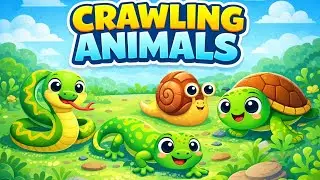 Crawling Animals for Kids | Learn Animal Names | BrainyBops