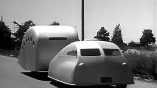 Streamlined Car & Trailer 1935 Chevrolet Leader News Newsreel; Homebuilt Midengine Streamlinervia to