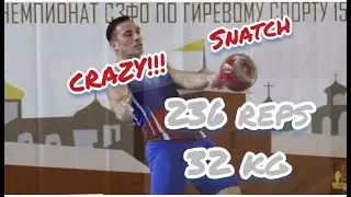 CRAZY Snatch 32 kg 236 reps by Markov Ivan