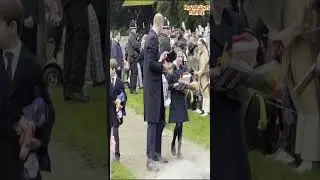 Нежный момент принцессы Кейт, утешающий Луи во время королевской церковной прогулки #короткоевиде...
