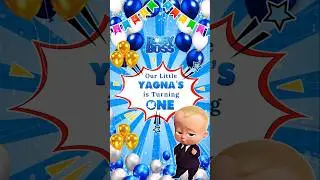 Trending Boss Baby Theme Birthday Invitation Video #shorts