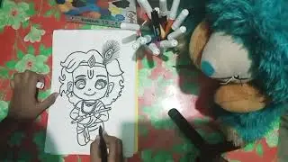 Cute Drawing Of Little Krishna With His Bansuri 🦚🦋...