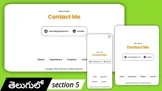 Responsive Portfolio Website Using HTML, CSS & JavaScript | Section 5 | Contact & Footer Section
