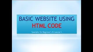 Simple Website using HTML Code