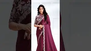 Multi Colour Handwork Embroidery Satin Silk Luxury Saree 💖.#saree #luxurysaree#designersaree #shorts