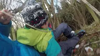 Sledging fun in the Clywdians - Rhys and me from ~half way
