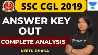 SSC CGL 2019 Tier 1 Answer Key | Complete Analysis | Neetu Dhaka