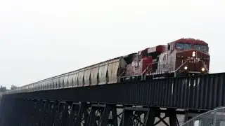 HUGE TRESTLE BRIDGE!! CPKC Train 618 east Taber Subdivision mile 105 Lethbridge Alberta June 9, 2023