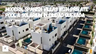 Modern, Spanish Villas with private pool and solarium with pergola situated in Ciudad Quesada, Spain