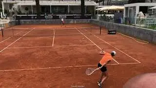 Iga Swiatek practice session with Simona Halep at Internazionali BNL D'Italia 2022