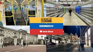 London Lockdown UK and empty supermarket shelves