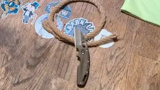 Cold steel Tuff lite factory edge AUS8 edge retention test... Kinda sharpening on Xarilk portable