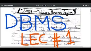CS403 Database Management System Short Lecture # 1 | DBMS Coursework Help for University