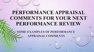 #performance  appraisal comment next performance review example #animation #ppp #viral