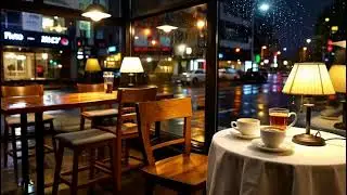 Late Night Rain Coffee Shop Jazz 🌙☕ | Relaxing Jazz Music for Work & Relax