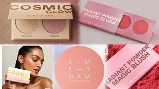 SIMPLYNAM blush and highlighter palette review😍/cosmic glow & radiant powder magic blush 🤩😮