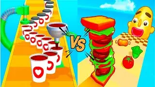 Coffee Idle Stack Simulation Vs Sandwich Runner 🍔🍵 Asmr All New Max Update top Tiktok Gameplay VC2