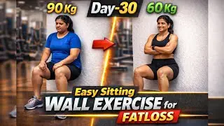 Day-30 | Easy sitting Wall exercise for fatloss | lose10 kg in 30 min #challenge #weightloss #yt 