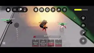 Trying to win a 3v1 #thestrongestbattlegrounds #roblox #teaming 