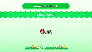 New Super Mario Bros. U Deluxe - Acorn Plains 2 -Titled Tunnel (Hidden Secret Exit WITH P-Acorn)