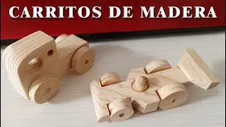 Cómo hacer CARRITOS DE MADERA EN MINIATURA, FÁCIL de hacer con poco material 🚚🏎 #plantilla #gratis