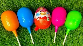 🌈 Satisfying Video | Kinder Surprise and Corby FunEgg ASMR Opening - YummyRainbow Candy Lollipops