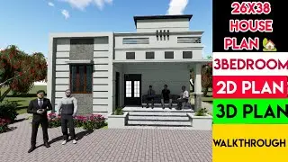 simple 3 bedroom house plans | 26&times;38 house plans with 3 bedrooms @ak_homes_design