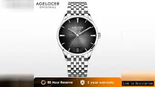 AGELOCER Original Budapest Watch Steel Strap Men's Business Dress Big Calendar Automatic Mechanical