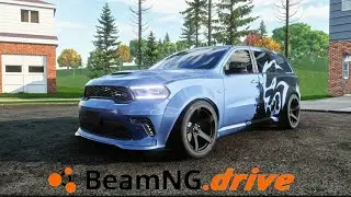 SUNSET HOOD POV CRUISE IN A TUNED WIDEBODY DODGE DURANGO SRT HELLCAT ON BeamNG Drive