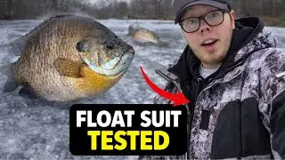 FIRST ICE Stevens Point Wisconsin Ice Fishing: Testing Piscifun Float Suit #piscifun #gearreview