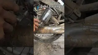 Bike silencer restoration with sand blasting #bike #pakbikerepairing #diy #sandblasting