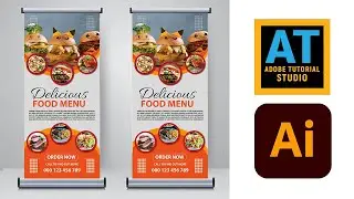 Illustrator Tutorial - Awesome restaurant food signage roll up banner