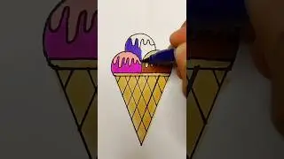 🫐🍓🍫🍦 satisfying video #shorts #trending #art #painting #ytshorts
