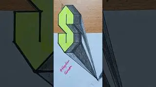 How to Draw 3d Letter S 🤩✨ #creative #drawing #artist #shorts