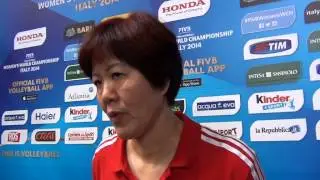24-09-2014: barivolley2014 - Interviews after Cina-Belgio - Lang Ping (Coach China)