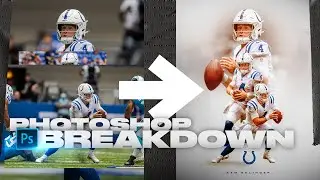 Sam Ehlinger Colts Photoshop Process / Breakdown / Timelapse #tutorial #shorts