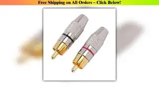 100 Pcs RCA Plug Audio Video Locking Cable Connector Gold Plated Wholesale Best Quality New