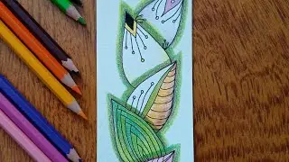 Pétalas para Mandalas desenho com lápis de cor