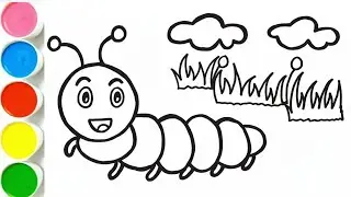 Learn Insects for Toddlers | Caterpillar Drawing and Coloring for Kids