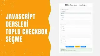 Javascript Dersleri Toplu Checkbox Se&ccedil;me