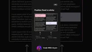 CSS Display Fixed & Sticky #html #css #coding #webdevelopment #webdesign #javascript #htmltutorial