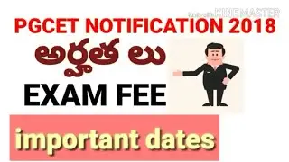 Pgcet 2018 ap/pgcet 2018 Ts/government jobs 2018/pgcet notification in telugu,