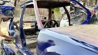 Honda civic paint job clr select done||fender painted||project EF||denting ka Thora kam rhta h#ef 