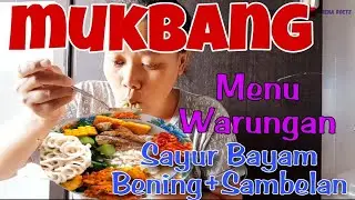 MUKBANG || menu warungan - Sayur Bayam Bening + Sambelan #mukbang