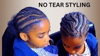 NO TEARS STYLING! Painless Cornrow Method for Kids' Natural Hair | The Crown Styles