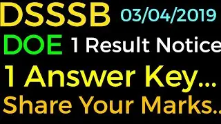 #DSSSB DOE Result Notice..& 1 Answer Key..Obejection !!