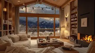 Cozy Winter Night Ambience | Snowy Forest Sanctuary | Relaxing Blizzard Sounds and Fireplace ASMR