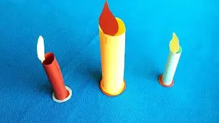 Paper candle with flame | Colourful paper candle | Paper candle making | Making glowing paper candle