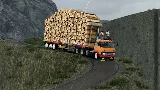RAINY CLIFFSIDE CHAOS! Overloaded Truck Battle a Deadly Mountain Path | Euro Truck Simulator 2